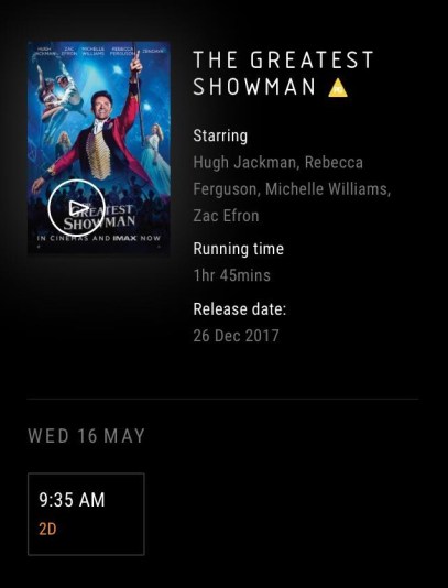 The Greatest Showman cinema